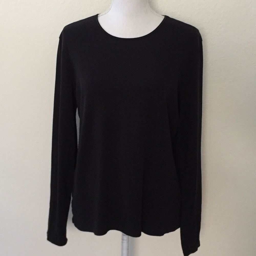 J. JILL COMPASSION TEE, Black.  Size Large  EUC